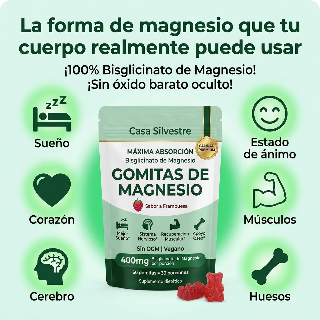 Gomitas de bisglicinato de magnesio Casa Silvestre